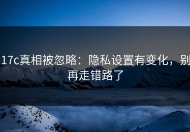 17c真相被忽略：隐私设置有变化，别再走错路了