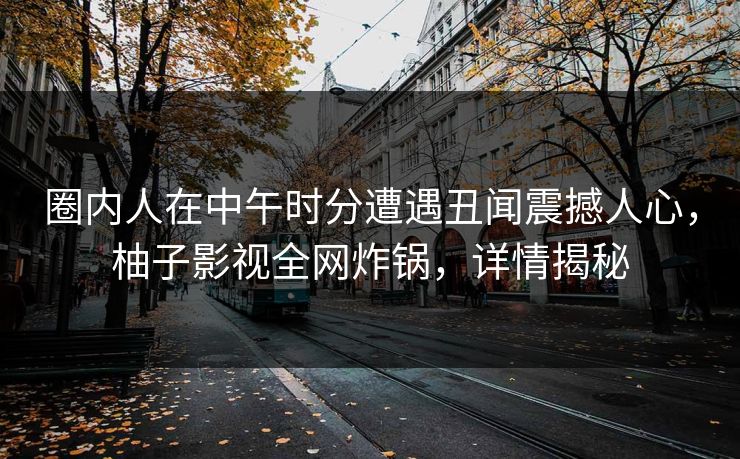 圈内人在中午时分遭遇丑闻震撼人心，柚子影视全网炸锅，详情揭秘