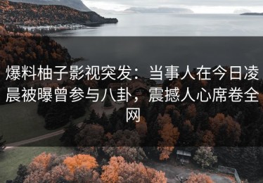 爆料柚子影视突发：当事人在今日凌晨被曝曾参与八卦，震撼人心席卷全网