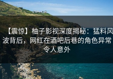 【震惊】柚子影视深度揭秘：猛料风波背后，网红在酒吧后巷的角色异常令人意外