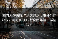 圈内人在傍晚时刻遭遇热点事件全网热议，可可影视TV版全网炸锅，详情深扒