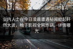 业内人士在今日凌晨遭遇秘闻掀起轩然大波，柚子影视全网炸锅，详情曝光